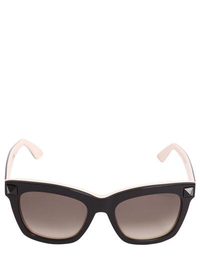Valentino Two Tone Squared Acetate Sunglasses