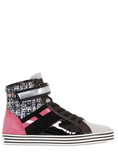 Hogan Rebel 50mm Suede & Boucle High Top Sneakers