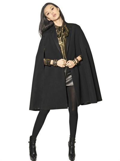 Saint Laurent - Virgin Canvas Wool Cape Coat