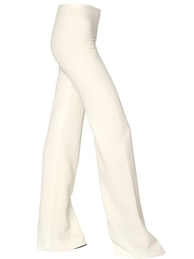 Maurizio Pecoraro Flared Viscose Wool Crepe Trousers