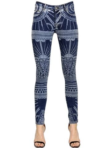 Carolina Wyser Olivia Printed Cotton Denim Skinny Jeans