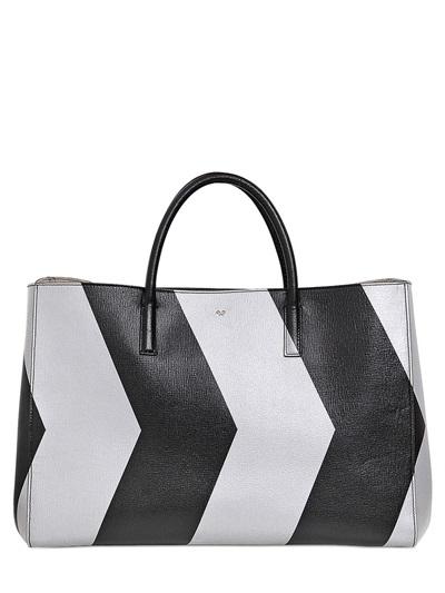 Anya Hindmarch Maxy Ebury Metallic Chevrons Leather Bag