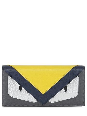 Fendi Monster Leather Continental Wallet