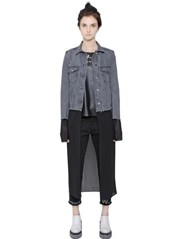 Mm6 Di Maison Margiela Cotton Denim & Chiffon Jacket