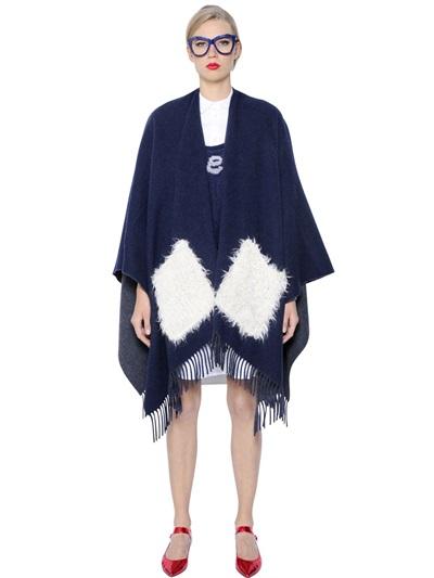 Tsumori Chisato Double Wool Blend Felt Poncho