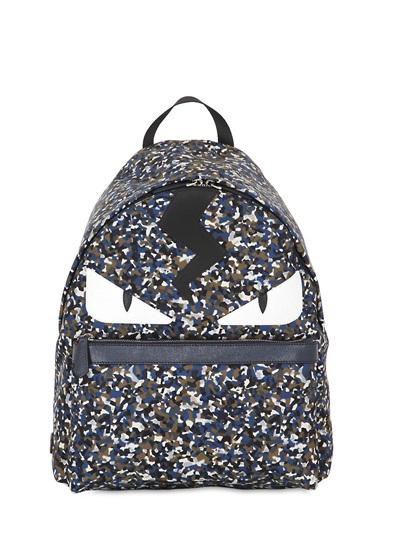 Fendi Monster Printed Nylon Backpack