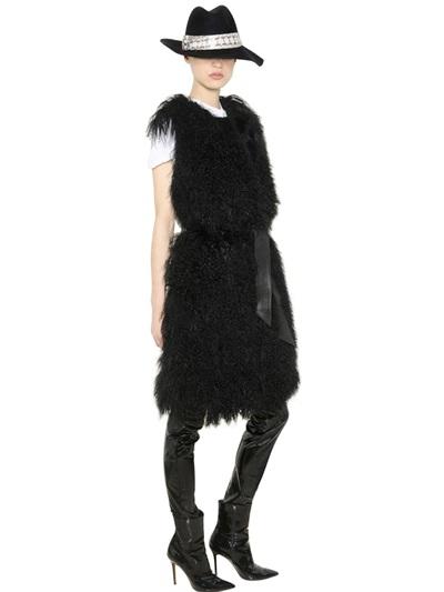 Wanda Nylon Shearling & Vinyl Vest