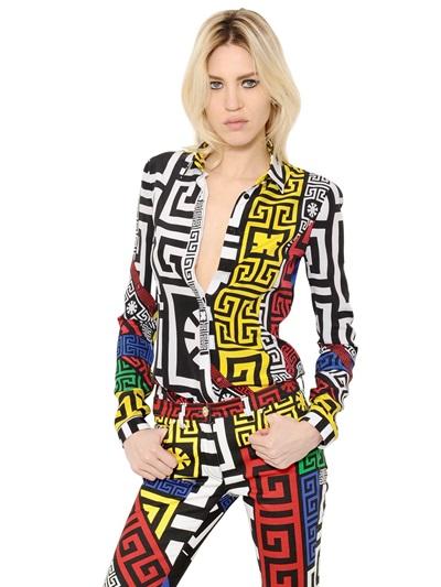 Versace Printed Silk Crepe Shirt