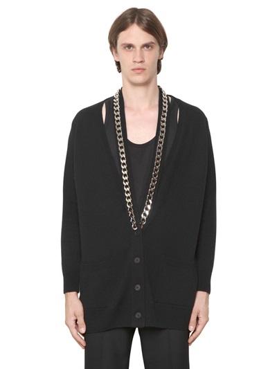 Givenchy Wool Cardigan With Chain Detail