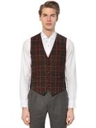Tagliatore Plaid Boucle Effect Wool Vest