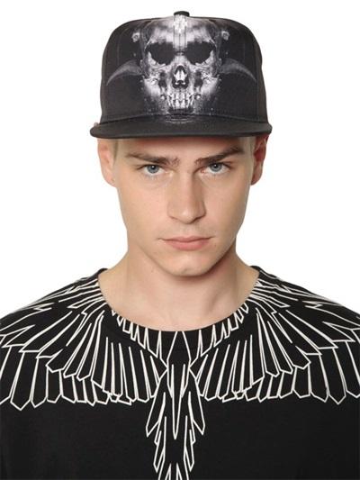 Marcelo Burlon County Of Milan Talca Printed Canvas Baseball Hat