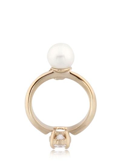 Maison Margiela Imitation Pearl & Zircon Brass Earrings