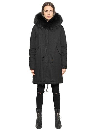 Mr & Mrs Italy Cotton Canvas Parka W/ Murmansky Fur