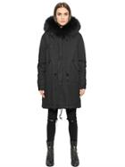 Mr & Mrs Italy Cotton Canvas Parka W/ Murmansky Fur