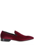 Eveet Embossed Velvet Loafers