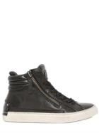 Crime Zipped Leather High Top Sneakers