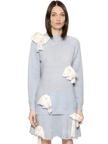 Anna K Wool Blend Sweater With Bows
