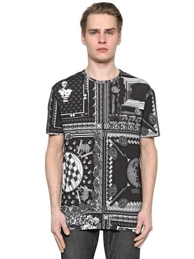 Versus Printed Stretch Cotton Jersey T-shirt