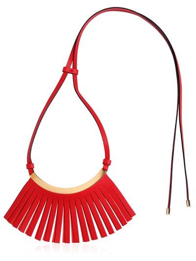 Marni Fringed Leather Necklace