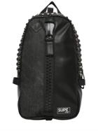 Supe Design Denim & Faux Leather Day Backpack