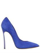 Casadei 120mm Blade Suede & Patent Leather Pumps