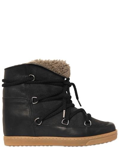 Isabel Marant Etoile 70mm Nowles Suede Shearling Boots