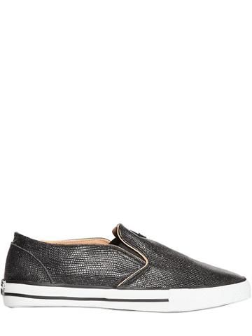 Black Dioniso Negroni Vintage Leather Slip-on Sneakers