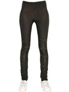 Mes Demoiselles Chakra Embellished Stretch Silk Legging