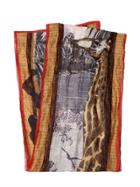 Etro Giraffe Printed Linen & Silk Scarf