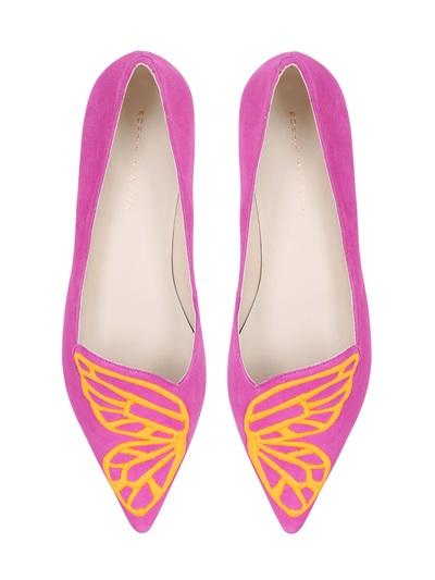 Sophia Webster 10mm Bibi Butterfly Wing Leather Flats