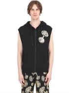 Moschino Underwear Zip-up Sleeveless Cotton Sweatshirt