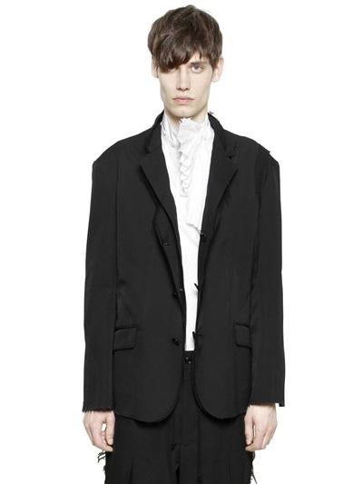Yohji Yamamoto Reversible Raw Cut Wool Gabardine Jacket