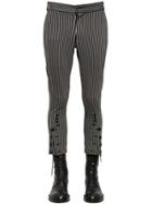 Ann Demeulemeester Cropped Striped Cotton Canvas Pants