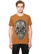 Just Cavalli Tribal Skull Printed Cotton T-shirt
