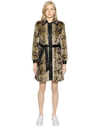 Vinti Andrews Printed Faux Fur Coat