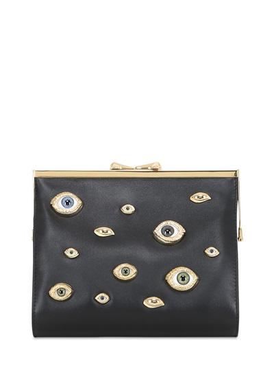 Ines Figaredo Charisma Eyes Gold Plated Jewel Clutch