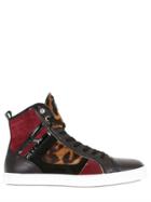 Hogan Rebel R141 Suede & Ponyskin High Top Sneakers