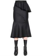 Givenchy Ruffled Light Wool Chevron Skirt