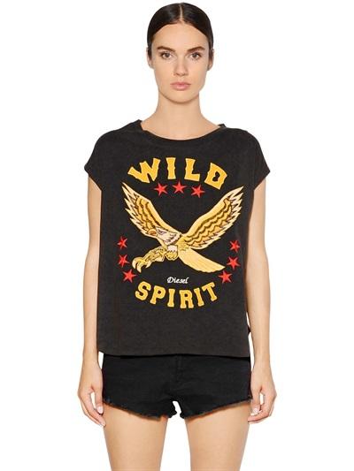 Diesel Wild Spirit Embroidered Cotton T-shirt