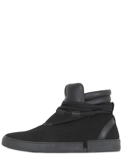 Casbia Jay Mesh & Leather High Top Sneakers