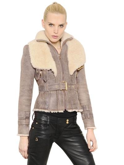 Balmain Nappa Leather & Shearling Jacket