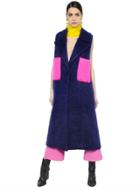 Msgm Belted Brushed Mohair & Wool Long Vest