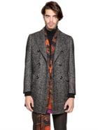 Etro Wool & Silk Herringbone Tweed Coat