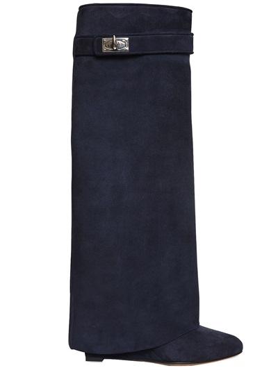 Givenchy 90mm Shark Lock Suede Boots