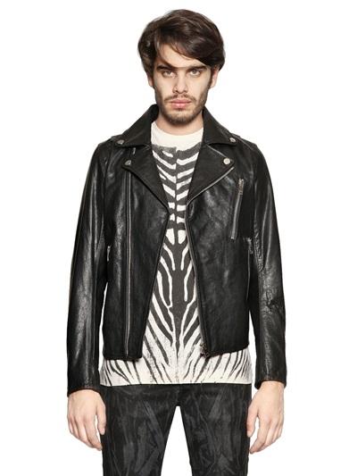 Diesel Washed Leather Moto Jacket