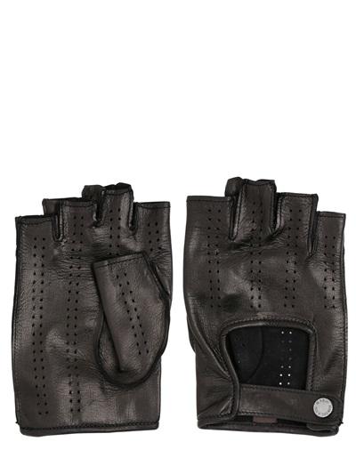 Mario Portolano Fingerless Leather Driving Gloves