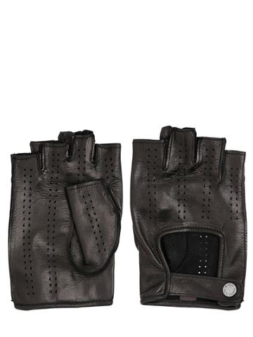 Mario Portolano Fingerless Leather Driving Gloves