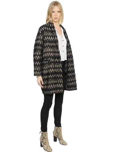 Isabel Marant Oversized Virgin Wool Blend Boucle Coat
