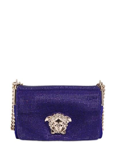 Versace Swarovski Embellished Suede Bag