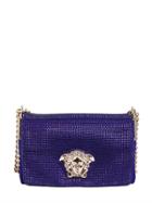Versace Swarovski Embellished Suede Bag